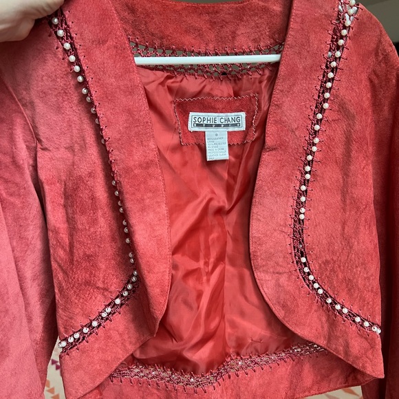 Vintage Sophie Chang Suede/Pearl cropped jacket - Picture 7 of 7